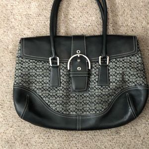 Navy Blue Coach Logo Bag